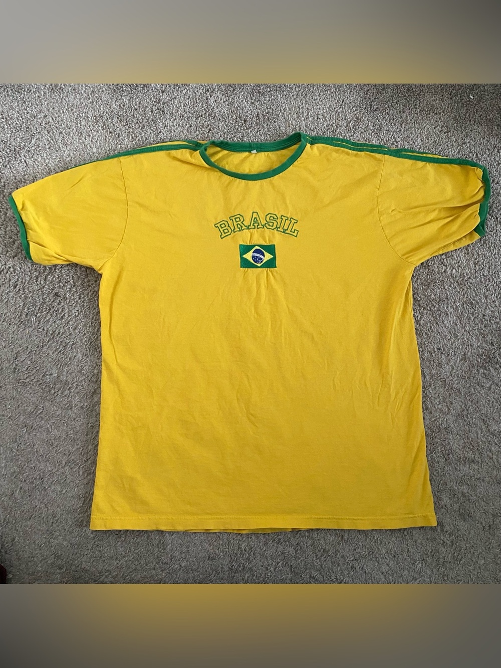 Brasil Yellow Graphic Tee with Flag
